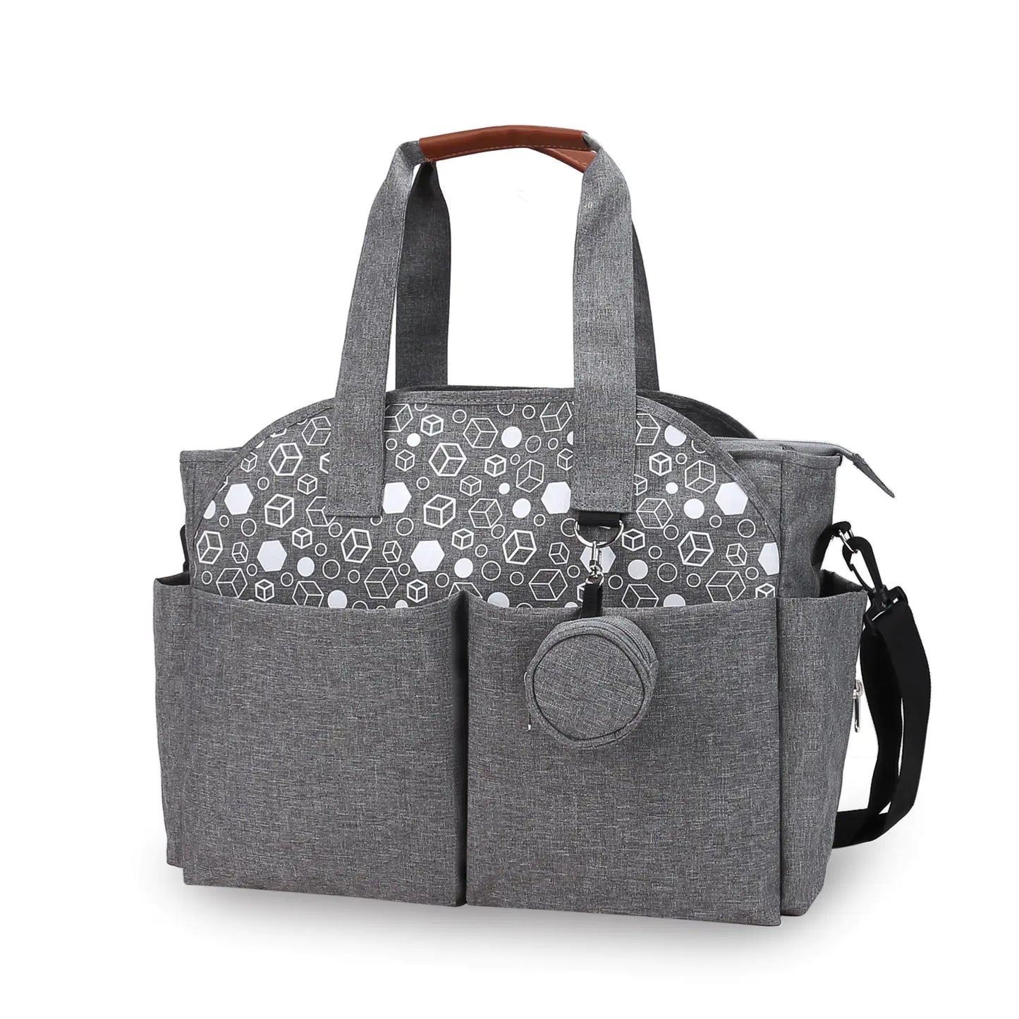 New Stylish Mommy Bag with Geometric Print and Pacifier