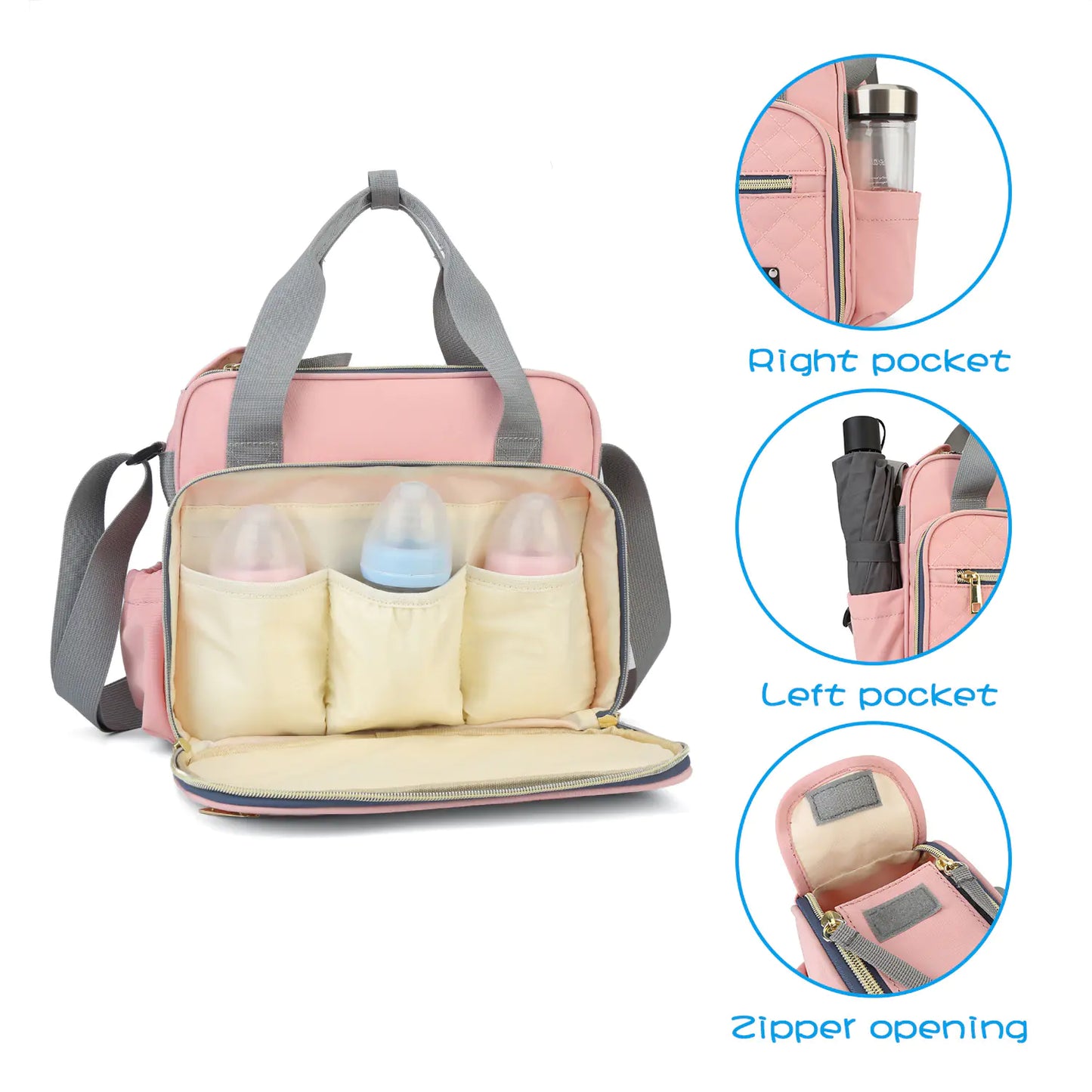 LEQUEEN Stylish Waterproof Multi-Function Mommy Bag
