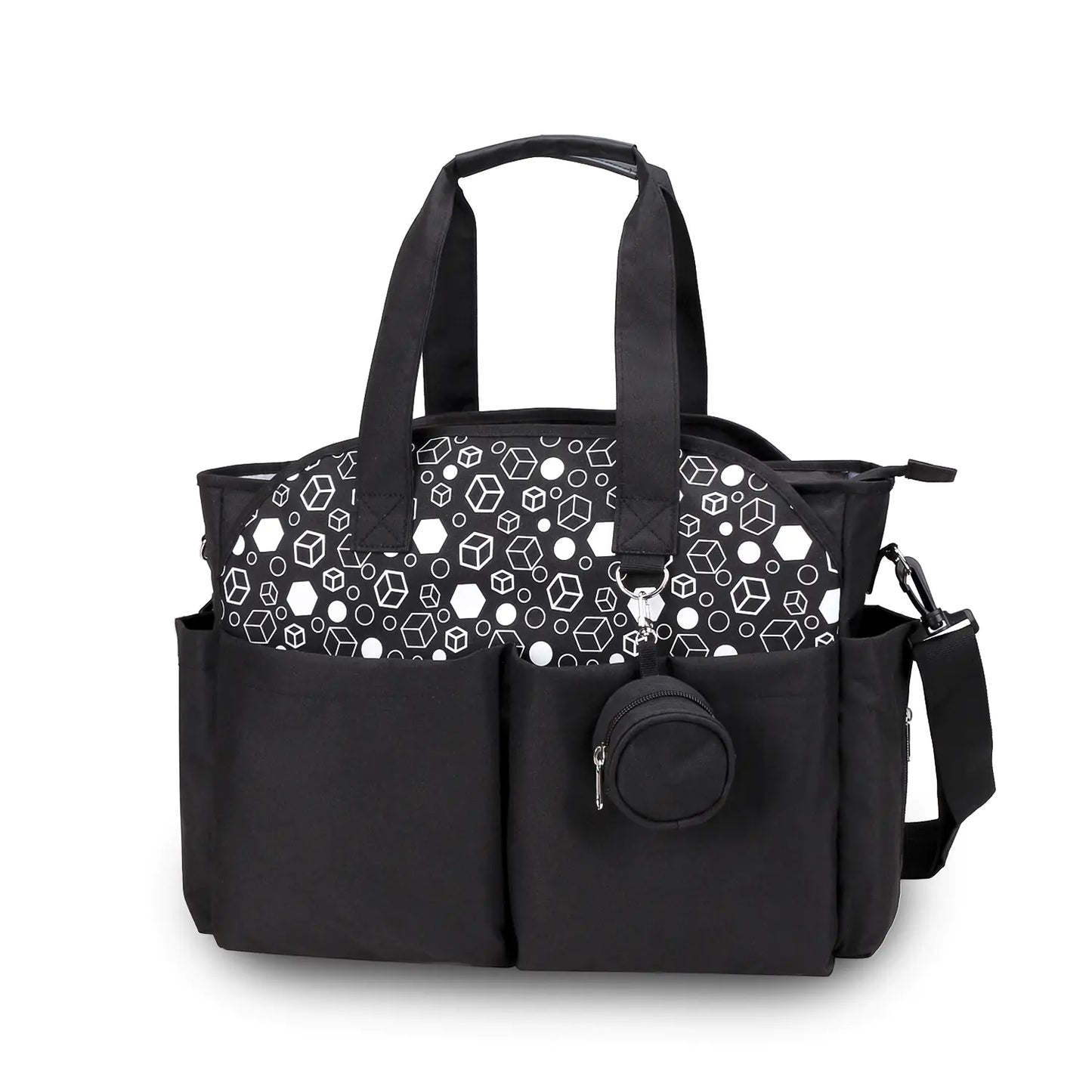 New Stylish Mommy Bag with Geometric Print and Pacifier