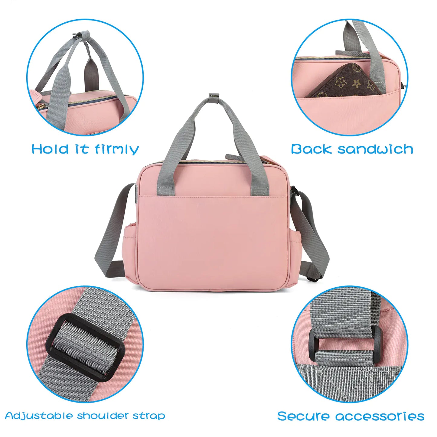 LEQUEEN Stylish Waterproof Multi-Function Mommy Bag