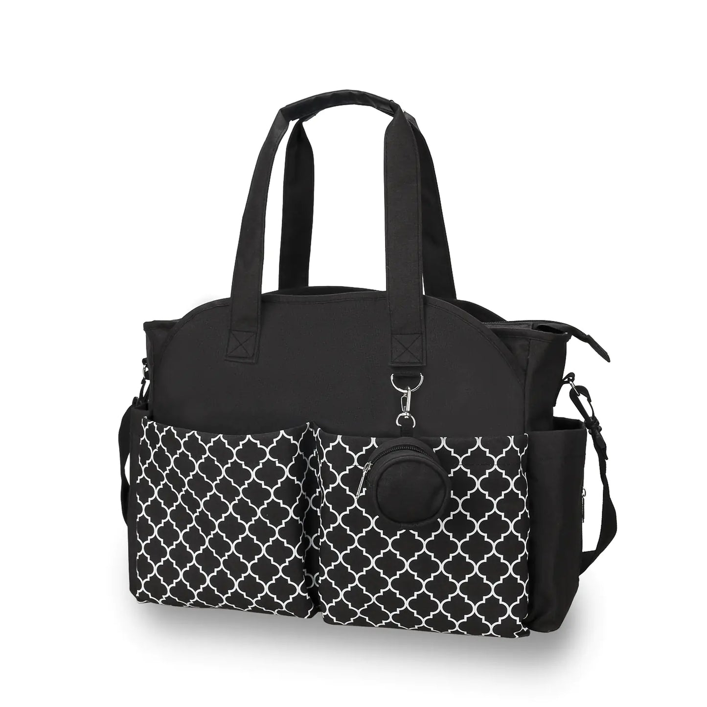 New Stylish Mommy Bag with Geometric Print and Pacifier