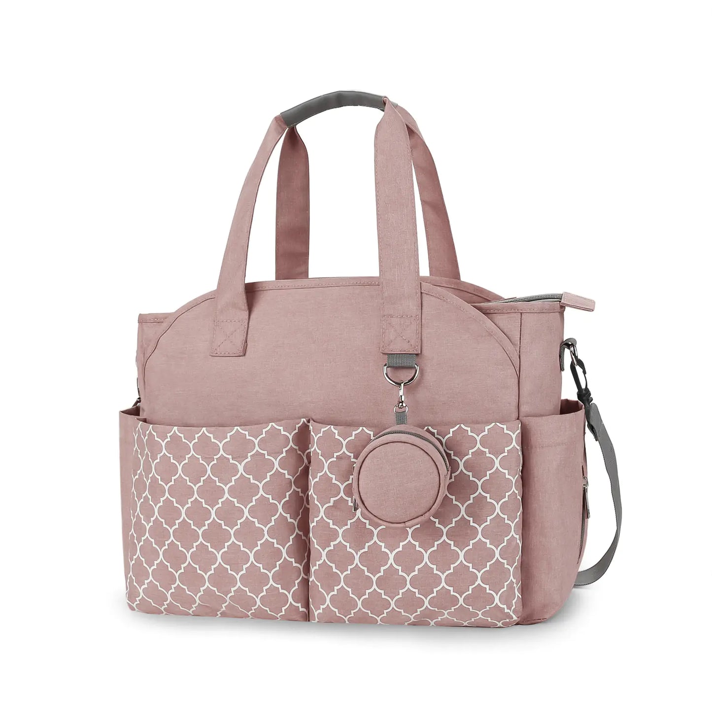 New Stylish Mommy Bag with Geometric Print and Pacifier